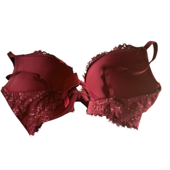 La Senza Beyond Sexy Ultimate Plunge Bra Sz 38DDD Push Up Padded Adjustable Wine - Picture 2 of 6